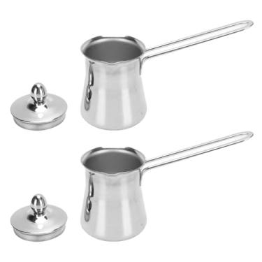 Imagem de Haofy Pote Mais Quente de Leite de Aço Inoxidável 15 Onças de Cafeteira Turca Com Bico, Finger de Chocolate Com Manteiga, Alça de Calor para Presentes de Cozinha de café Grego Em árabe