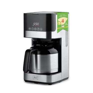 Imagem de Melitta Cafeteira térmica Aroma Tocco, 8 xícaras, programável com desligamento automático, pausa e servir, jarra de aço inoxidável com 5 filtros de café