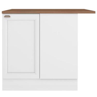 Imagem de Balcão Com Tampo Reto Para Canto 1 Porta Unna Poliman Móveis Branco