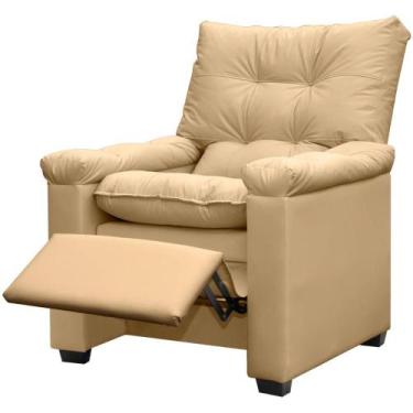 Imagem de Poltrona do Papai Reclinável Imperador Couro Facto Amarelo - SOFA STOR