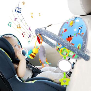 Imagem de Brinquedo de assento de carro infantil FPVERA para bebês de 0 a 6 meses com música