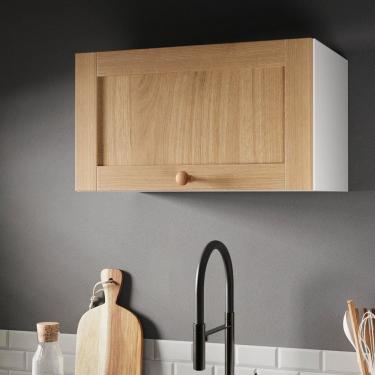 Imagem de Armário Aéreo 1 Porta Basculante 60cm Arizona Cabecasa Madeiramadeira Branco/Figueira