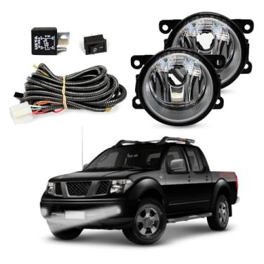 Imagem de Kit Farol de Milha para Frontier 2008 a 2016 Completo com Chicote Botão e Relê Auxiliar Neblina