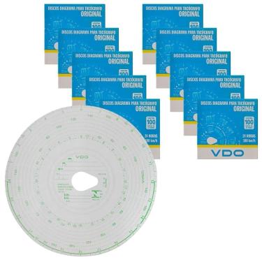 Imagem de Kit 10 Caixas Disco Tacógrafo Diário 180km 24h Vdo