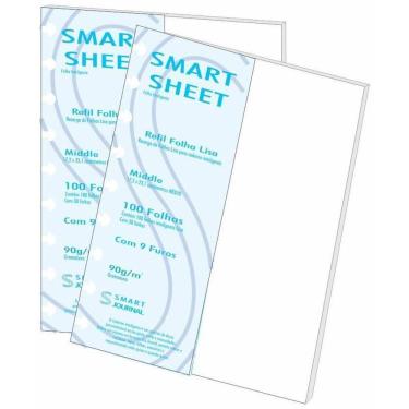 Imagem de Kit 2 Refil Caderno Inteligente 90G 100 Folhas Liso Medio