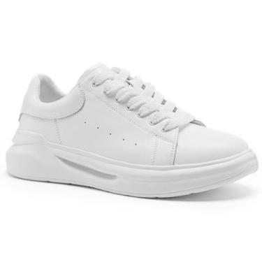 Imagem de Sapatos OrthocomFoot Vestido de couro masculino branco tamanho 12
