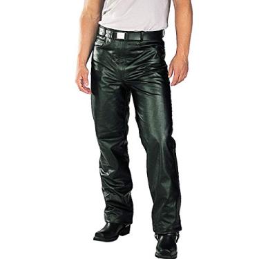 Imagem de Milwaukee Leather LKM5716 Calça masculina clássica preta de couro premium justa casual motociclista - 34
