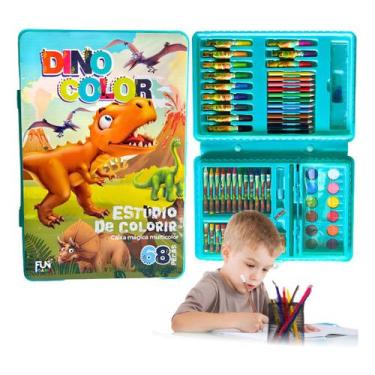 Imagem de Maleta Escolar Estojo Pintura Infantil 68 Pçs Giz Lápis - NoBrand, Din