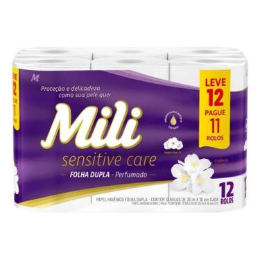 Imagem de Kit c/ 2 Mili Sensitive Care Papel Higienico 30m 12 Rolos