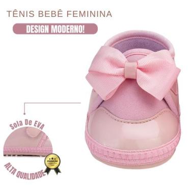 Imagem de Sapatinho Tênis Menina Bebê Infantil Recém Nascido fechamento em tiras