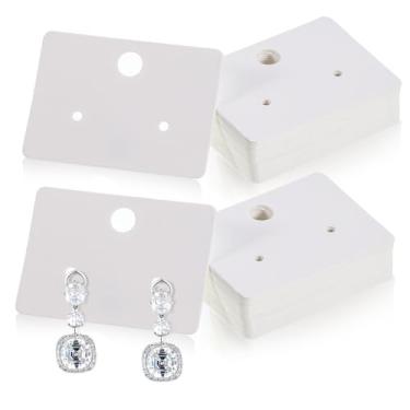 Imagem de FdcLixuvol 100 peças de cartões de brinco, suporte de cartão, suporte para exibição, cartões de 4,6 x 3,3 cm, etiquetas de brincos, embalagem para venda de joias, artesanato, brincos, exibição