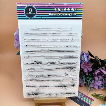 Imagem de Alinacutle 1 carimbo de silicone listrado, transparente, fundo de aranha para fazer cartões de Natal e diário de scrapbooking (carimbo ZS2405)