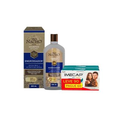 Imagem de Kit Crescimento Capilar: Shampoo Tio Nacho Engrossador + Imecap Hair M