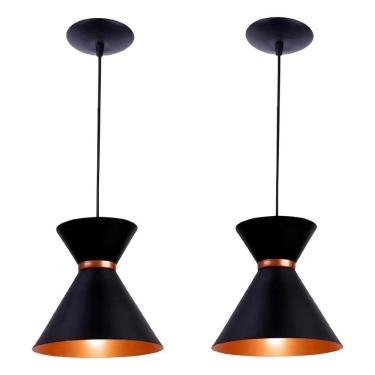 Imagem de 2X Kit 02 Pendente Luxo Luminária Decoração Ambiente Área Sa