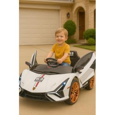 Imagem de Mini Carro Elétrico Infantil – Branco, com Controle Remoto, Estrutura Resistente, Assento Confortável – A partir de 3 anos