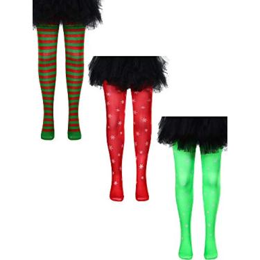 Imagem de Calça legging de cintura média Boao 3 peças, fantasia de cosplay, meias de Natal para meninas, lembrancinhas de festa de Natal, 4-8 anos de idade, Estilo 2, Multicoloured, One Size