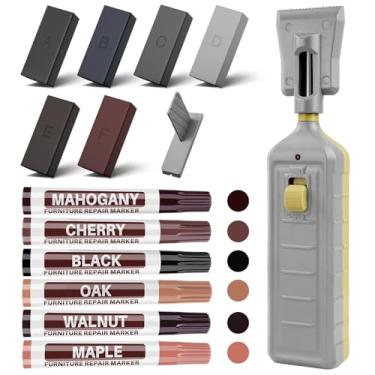 Imagem de Kit de reparo de piso de madeira laminada de vinil - 12 cores de cera de madeira com marcador de móveis de madeira, profissional restaura quaisquer arranhões, manchas, rachaduras, furos para piso