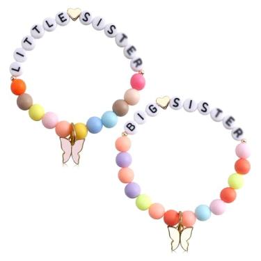 Imagem de Lukiisoo 2 peças pulseiras amigas coloridas com contas presentes para amigos para anunciar acessórios de joias