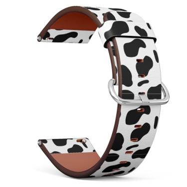 Imagem de MRAKPLGE Pulseira de relógio, estampa de vaca, Fossil Gen 5E 42 mm/Gen 6 42 mm, Fossil Venture Gen 4 HR/Gen 3 feminina e masculina, pulseira de couro vegano de substituição de 18 mm