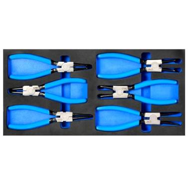 Imagem de SMOTIVEPRO Conjunto de alicates de anel de pressão de precisão de 6 peças de 18 cm - Opções completas de mandíbula angular de 0°/45°/90°, ferramentas de anel de retenção interno/externo de nível