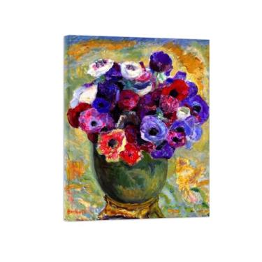 Imagem de Flores Pintura em tela Famosa Pintura Reprodução-Quadros para sala de estar-Anêmonas-Pôster pronto para pendurar Tela Embrulhada 60x80cm