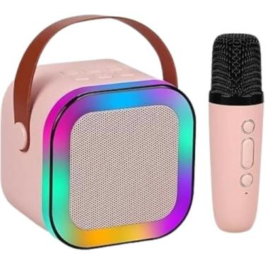 Imagem de Caixa de Som Infantil Bluetooth com Microfone, Sem Fio, Recarrégavel, Divertida e Colorida (Rosa)