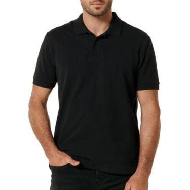 Imagem de Camiseta Polo Masculina  Hering N3a7, Preto, XXG
