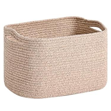 Imagem de ICERZCZ Cesta de armazenamento de corda de algodão para organização, cestas decorativas fofas para presentes vazias, caixas organizadoras para brinquedos de cachorro, lavanderia de bebê, 43 x 33 x 24
