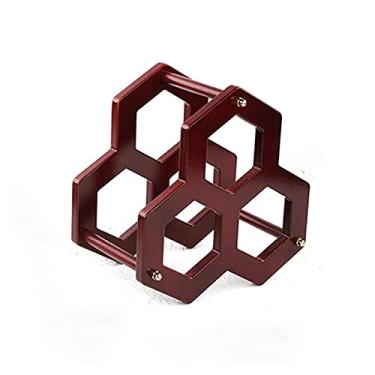 Imagem de Rack de vinho de bancada, rack de vinho de bancada, suporte de vinho de 3 garrafas para armazenamento de vinho, sem necessidade de montagem, rack de vinho de metal moderno, pequeno suporte de vinho