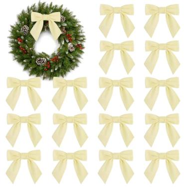 Imagem de 20 peças de enfeites de laço de veludo para árvore de Natal 11,4 cm vintage pequeno laço de fita de veludo laços para artesanato guirlanda guirlanda embrulho de presente chá de bebê festa casamento