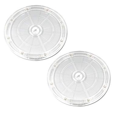 Imagem de Suporte giratório giratório de acrílico giratório para mesa giratória da Mironey Lazy Susan com rolamentos de esferas de aço para decoração de bolos de temperos para laptop de TV, Clear