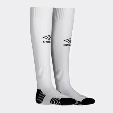 Imagem de Meião Umbro Team Infantil Branco e Preta, 29-34