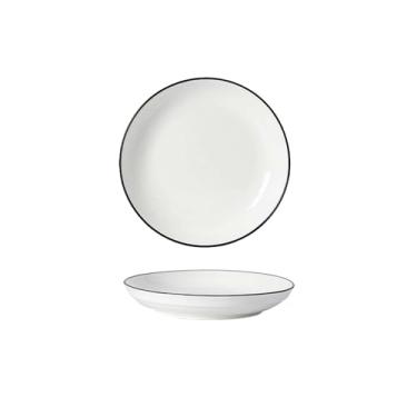 Imagem de Conjunto de pratos de cerâmica coloridos Underglaze sopa de macarrão simples para uso doméstico - prato de 20 cm de profundidade