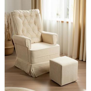 Imagem de Poltrona Amamentação Barbara Balanço com Puff