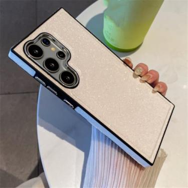 Imagem de MVVKKY Capa de celular magnética com carregamento sem fio e glitter luxuosa para Samsung S24Ultra, à prova de choque (para Samsung S24Ultra/branca)