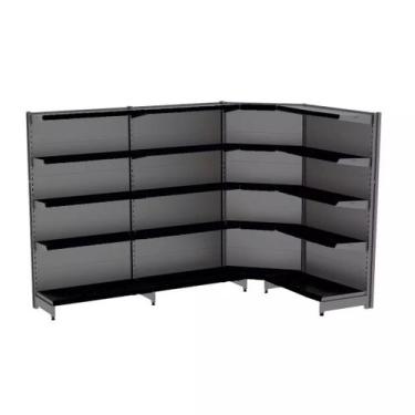 Imagem de Gondola Parede 202 Fit Ate 3 Metros 1 Canto Preto 20b Pe Preto - AMAPÁ