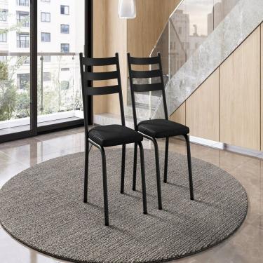 Imagem de Cadeiras Para Cozinha 2 Unidades Europa Preto Brilhante