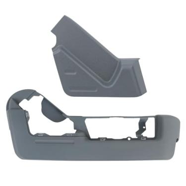 Imagem de TQPONLY Capa de trilho de assento lateral do passageiro cinza aço para carro e capa de dobradiça de assento compatível com Ford & Lincoln