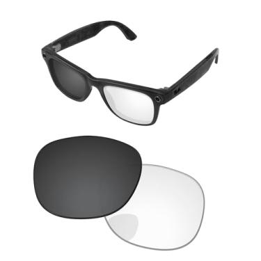 Imagem de PapaViva Lentes de substituição compatíveis com óculos de sol Ray-Ban Meta RW4008 53 mm, Eclipse cinza fotocrômico, RW4008 53mm