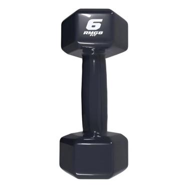 Imagem de Halter Peso 6 Kg Emborrachado Treino Unitario Sextavado Cor