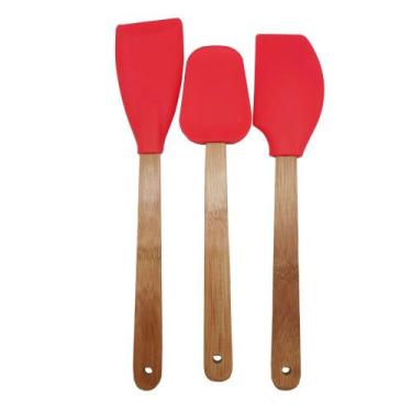 Imagem de Jogo utensilios 3pcs bamboo e silicone - Niazitex, Bambu