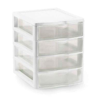 Imagem de Gaveteiro Pequeno Branco C/ 4 Gavetas Nitron