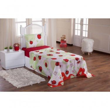 Imagem de Jogo De Cama Lençol Solteiro Infantil 3 Pecas Joaninha
