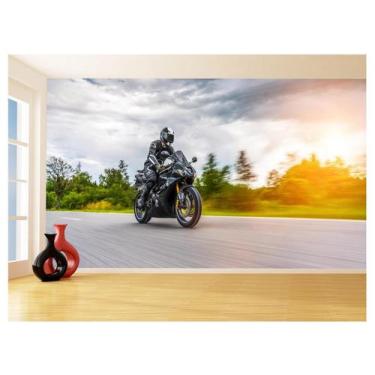 Imagem de Papel De Parede 3D Moto Esporte Viagem Estrada 3,5M Bkm56 - Você Decor