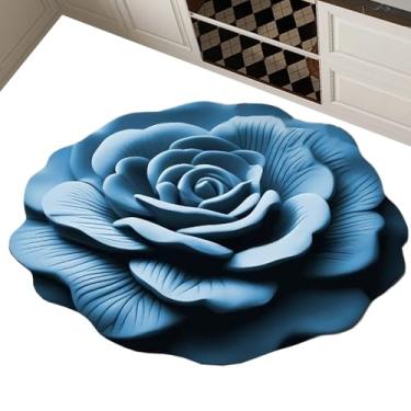 Imagem de Tapete de chuveiro de terra diatomácea, tapete absorvente de água de diatomáceas | Tapete floral realista 3D antiderrapante de secagem rápida 40 x 40 cm para cozinha