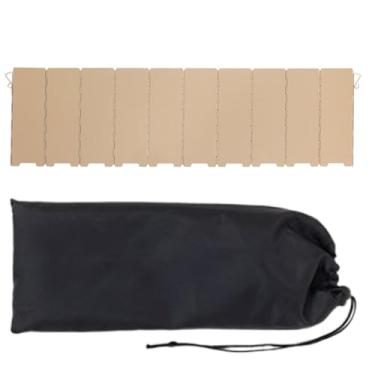 Imagem de Para-brisas para fogão de acampamento | Para-brisas de fogão de metal dobrável portátil de 10 painéis - Acessórios leves para uso ao ar livre, suprimentos de churrasqueira para acampamento, caminhada