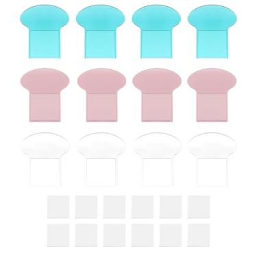 Imagem de 12 peças de elevador de tampa de vaso sanitário, aba de elevação de assento de vaso sanitário, alça de tampa para levantar, ferramentas de elevação de suporte de assento, clipe de suporte de assento