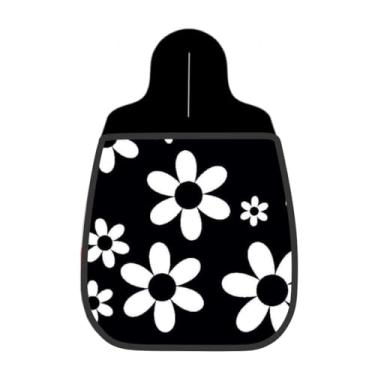 Imagem de Lixeira De Carro Organizador Lixinhocar Margaridas Clássico Preto Branco