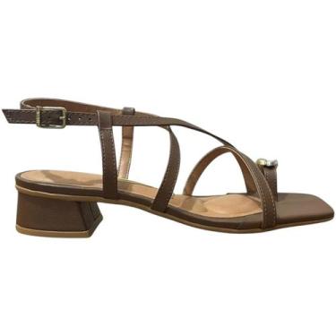Imagem de Sandalia Vizzano Tira Salto Baixo, Capuccino, 37