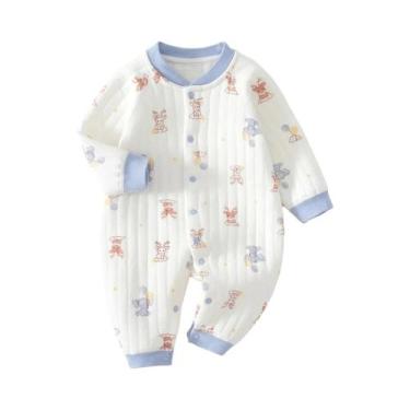 Imagem de Macacão Unissex Com Estampa De Urso Para Bebês, Inverno, Algodão Gross